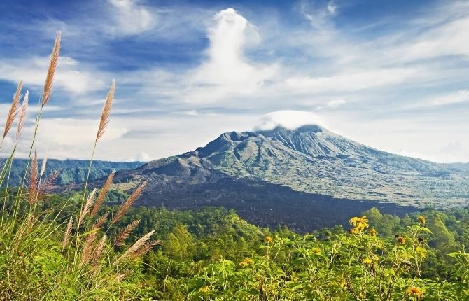 Kintamani Mount Batur volcano view, Bali